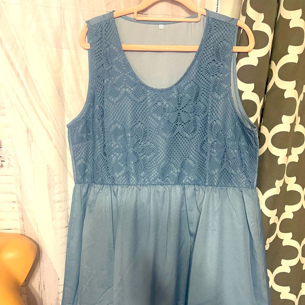 Blue xl knee length dress